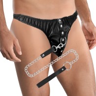 Darkness Submission Thong with Chain for Intense Games