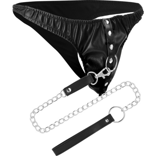 Darkness Submission Thong with Chain for Intense Games