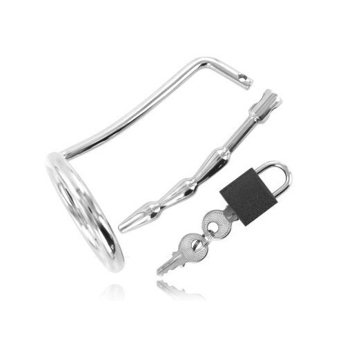 Testicle Ring with Urethral Plug Chastity - BDSM