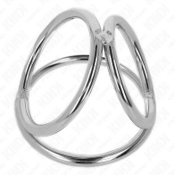 Anillo Pene Triple Metal Cromado para Control Máximo