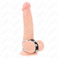 Kink Double Penis Ring with Leather Connection