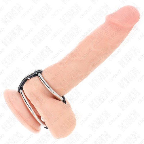 Kink Double Penis Ring with Leather Connection