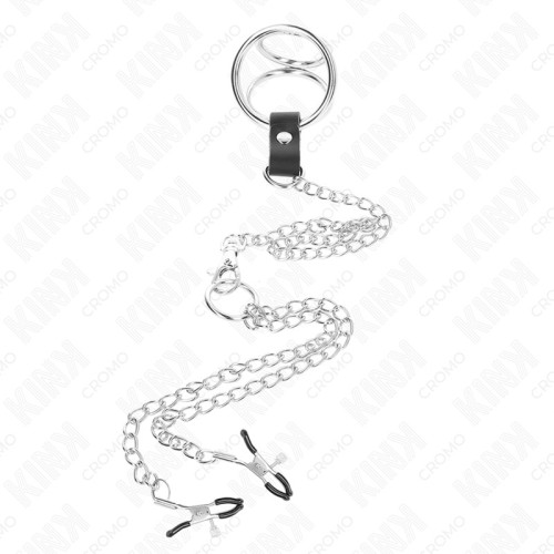 Kink Triple Metal Penis Ring with Chain