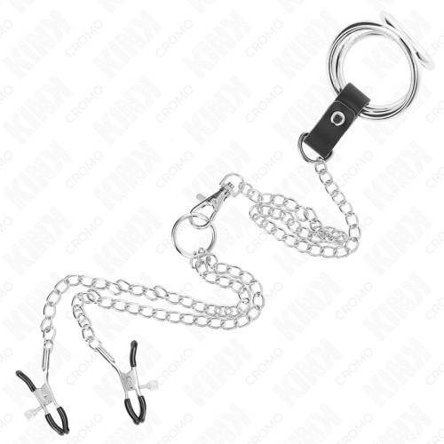 Kink Triple Metal Penis Ring with Chain