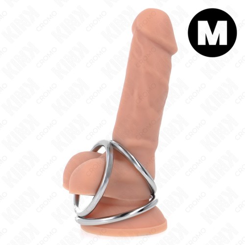 Kink - Anillo Pene Triple Metal Cromado Modelo 2 - Control y Placer