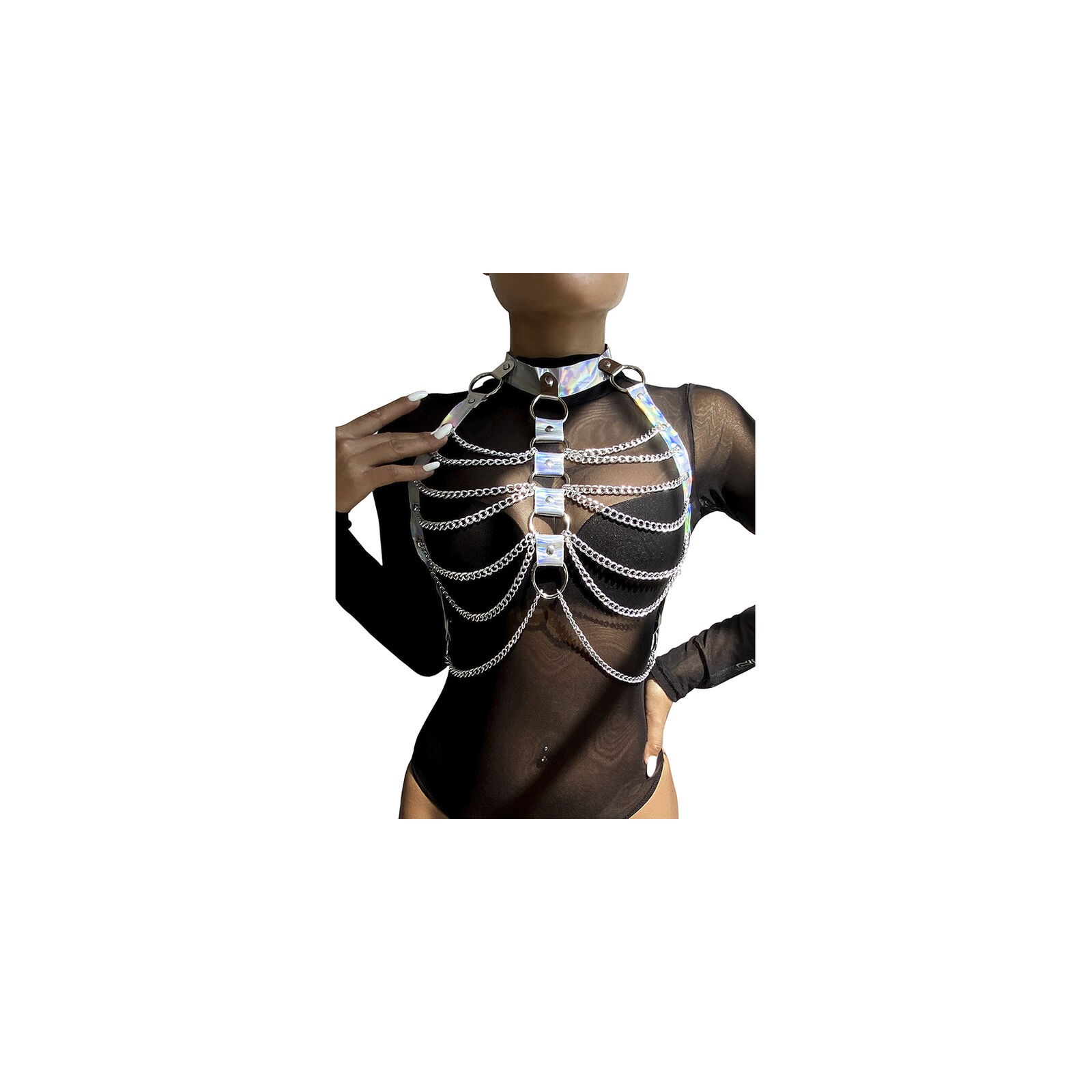 Sublime Chest Harness with Rings and Chains for Ultimate Seduction