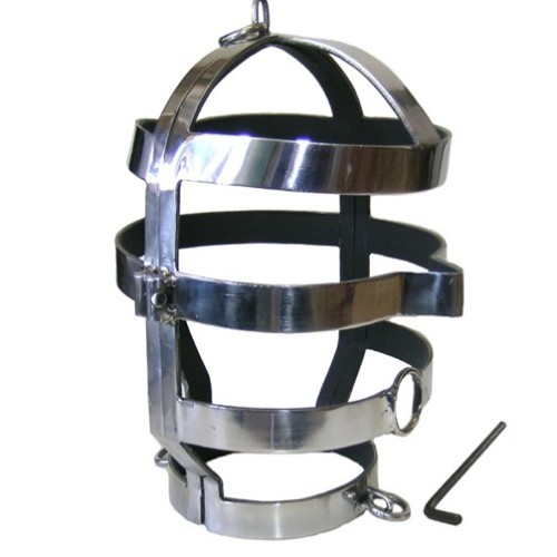 BDSM Steel Mask with Collar - Submissive Play