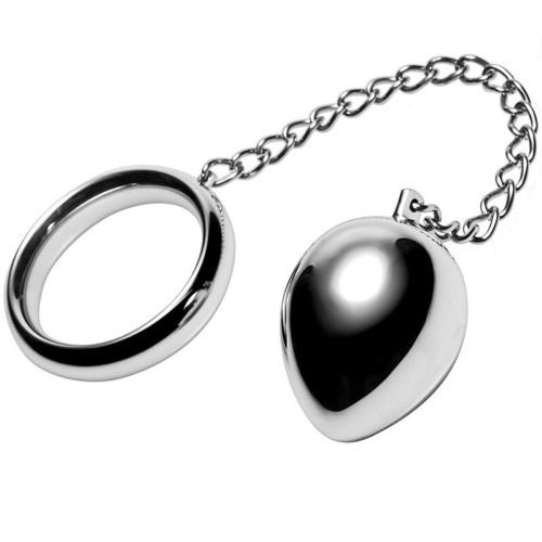 Stainless Steel Cock Ring with Chain and Ball