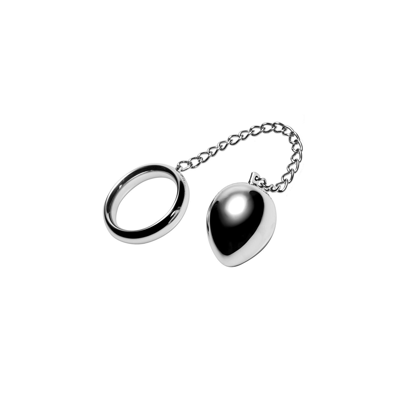 Stainless Steel Cock Ring with Chain and Ball