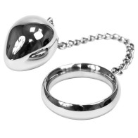 Stainless Steel Cock Ring with Chain and Ball