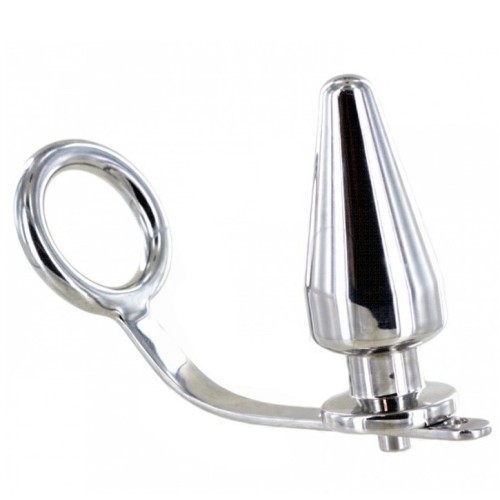 Steel Ring with Anal Plug 45 x 50mm - Enhanced Pleasure