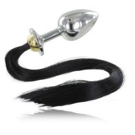 Anal Steel Plug with Tail - Unique Pleasure