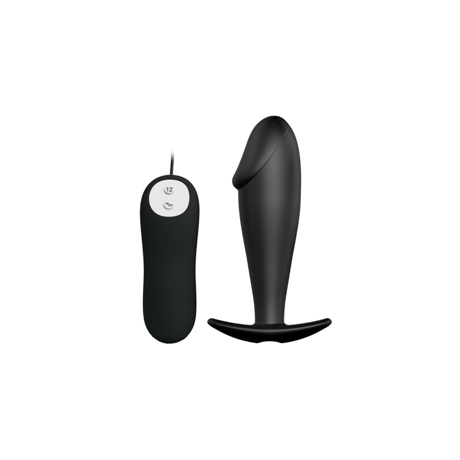 Pretty Love Black Silicone Anal Plug 12 Vibration Modes