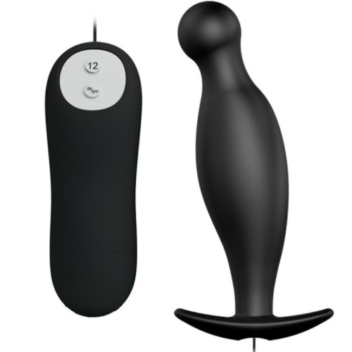 12-Mode Black Silicone Anal Plug for Pleasure