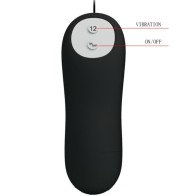 12-Mode Black Silicone Anal Plug for Pleasure