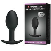 Pretty Love Silicone Anal Plug 6.5 Cm - Black