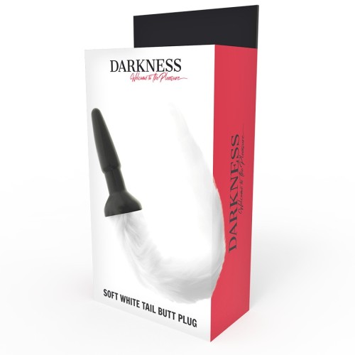 Darkness Silicone Anal Plug with White Tail for Enhanced Pleasure