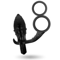 Double Ring Anal Plug - Black