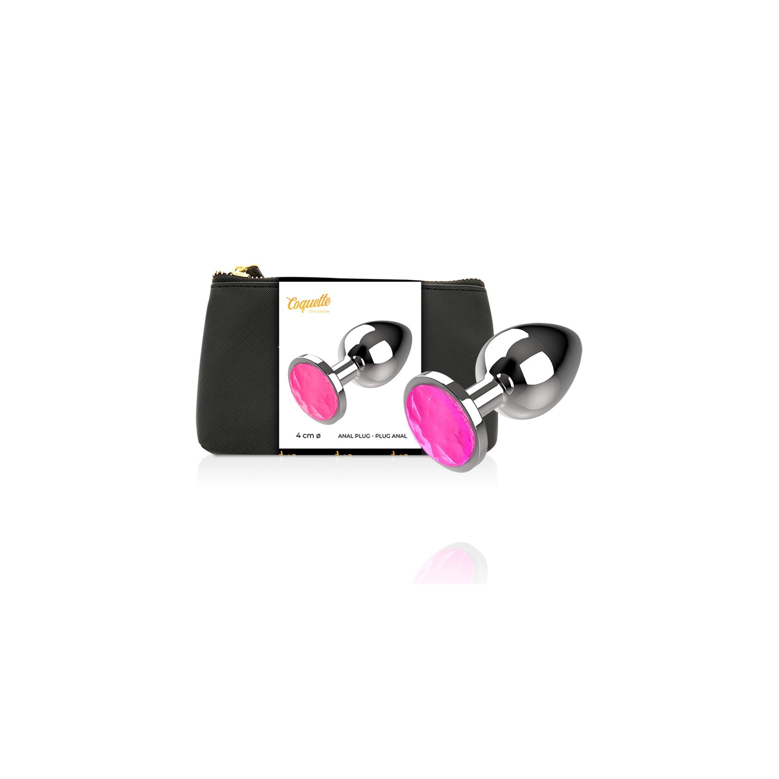 Coquette Chic Desire - Plug Anal De Metal Talla L Cristal Pink 4 X 9cm