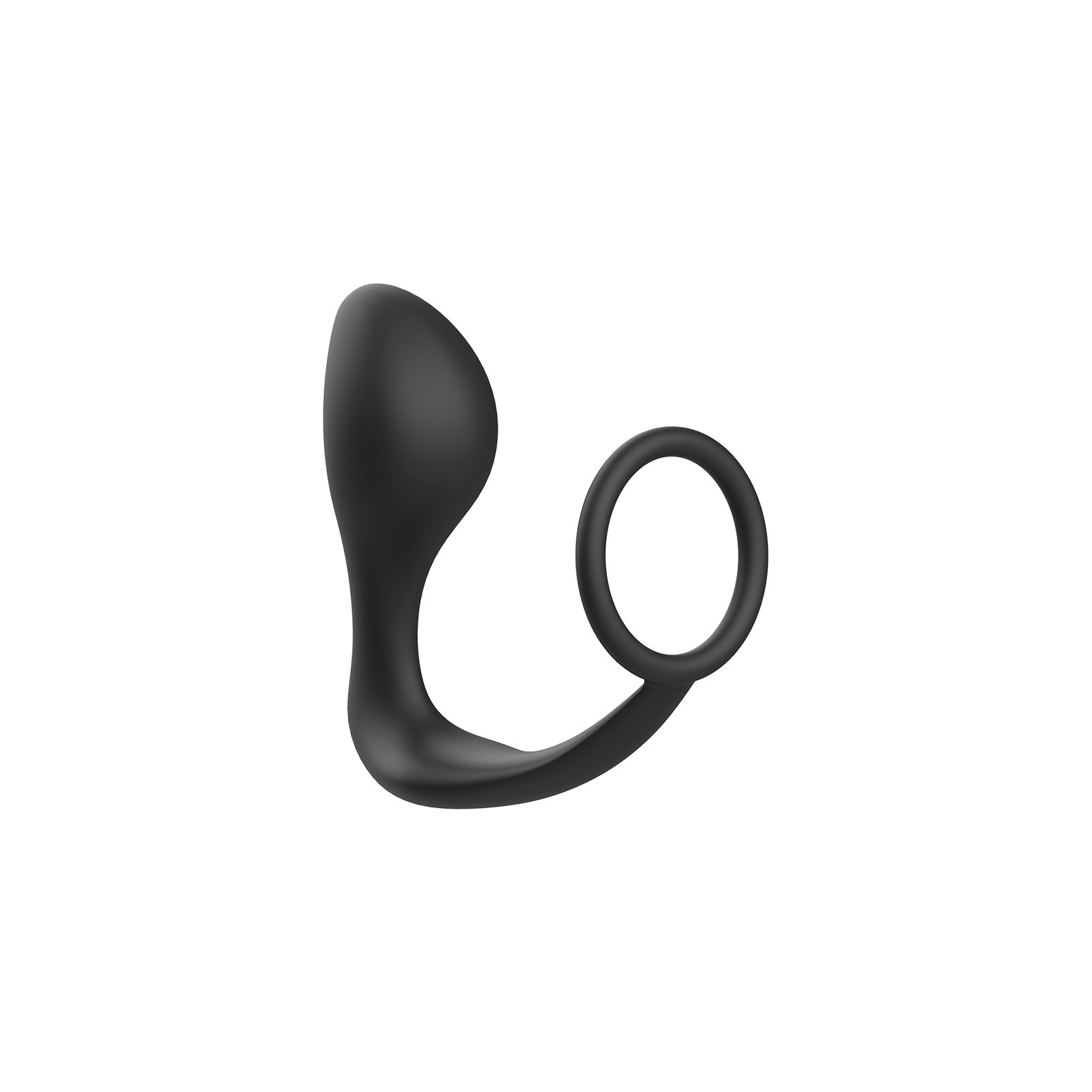 Anal Plug with Ring - Black Silicone