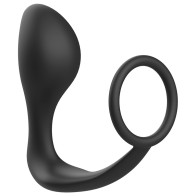 Anal Plug with Ring - Black Silicone