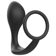 Anal Plug with Ring - Black Silicone