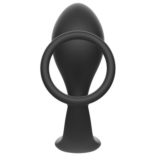 Anal Plug with Ring - Black Silicone