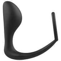 Anal Plug with Ring - Black Silicone