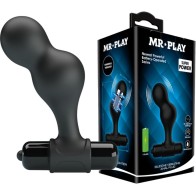 Black Silicone Anal Vibrator with 10 Functions