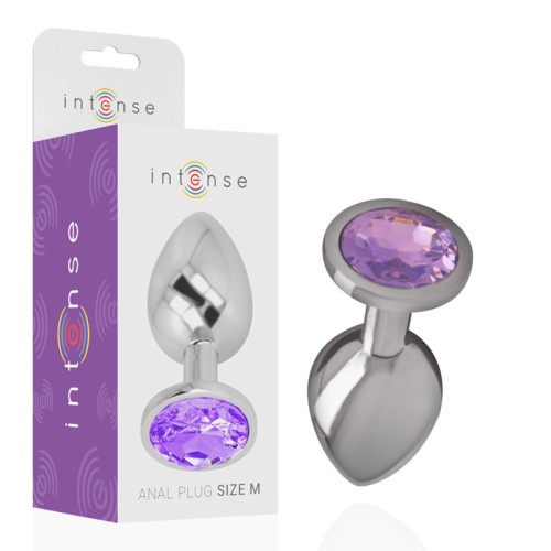 Intense Metal Anal Plug with Purple Crystal M