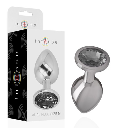 Intense Aluminum Anal Plug with Jewel - Size M