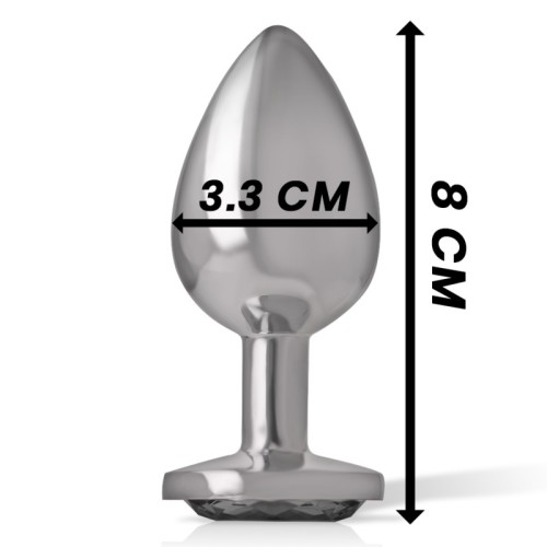 Intense Aluminum Anal Plug with Jewel - Size M