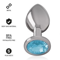 Intense Metal Anal Plug with Blue Crystal - Elegant Design