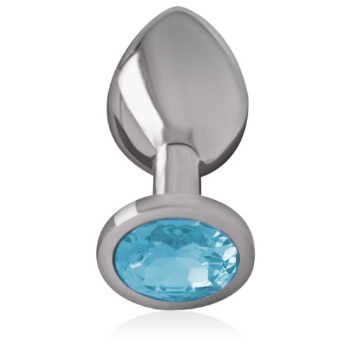 Intense Large Metal Anal Plug with Blue Crystal