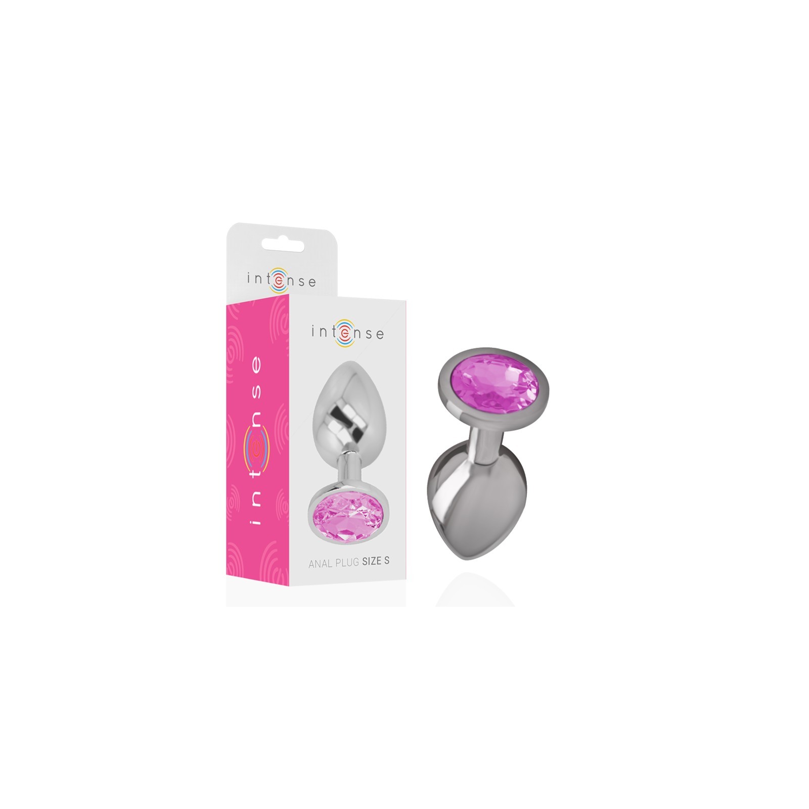 Intense Metal Aluminum Plug with Pink Crystal Size S