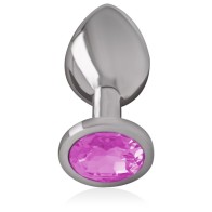 Intense Metal Aluminum Plug with Pink Crystal Size S