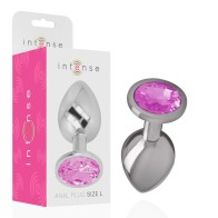 Intense Metal Anal Plug with Pink Crystal