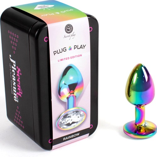 Secretplay - Plug Anal de Metal Multicolor Talla S 7 Cm