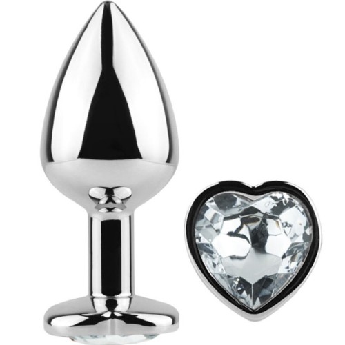 Secretplay Transparent Heart Metal Butt Plug S 7 cm - Ultimate Pleasure