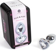 Secretplay Transparent Heart Metal Butt Plug S 7 cm - Ultimate Pleasure