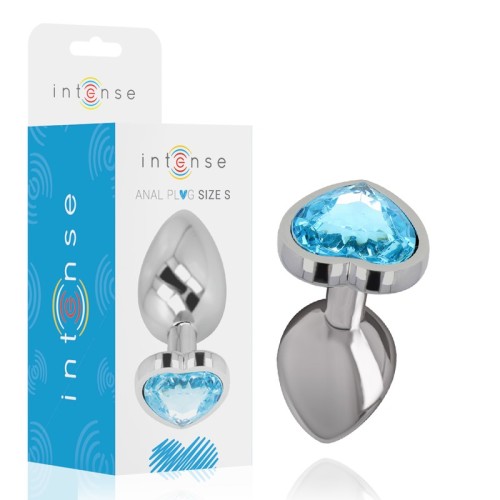 Intense Blue Heart Aluminum Anal Plug for Glamorous Pleasure