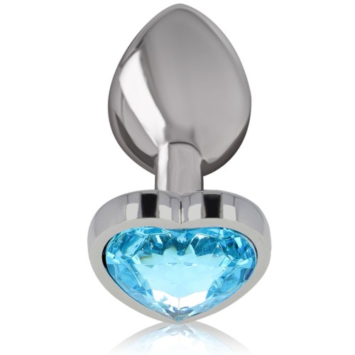 Intense Blue Heart Aluminum Anal Plug for Glamorous Pleasure