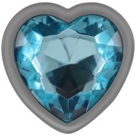 Intense Blue Heart Aluminum Anal Plug for Glamorous Pleasure