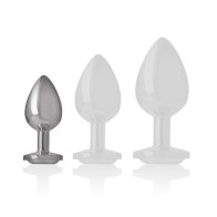 Intense Plug Anal Metal Aluminio Corazón Blanco Talla S - Placer Glamuroso