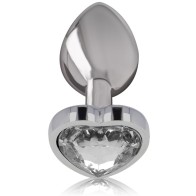 Intense Stainless Steel Anal Plug with Blue Crystal L Size