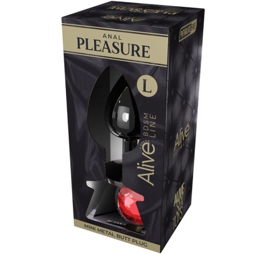 Anal Pleasure Mini Plug Metal Rojo para una Exploración Emocionante