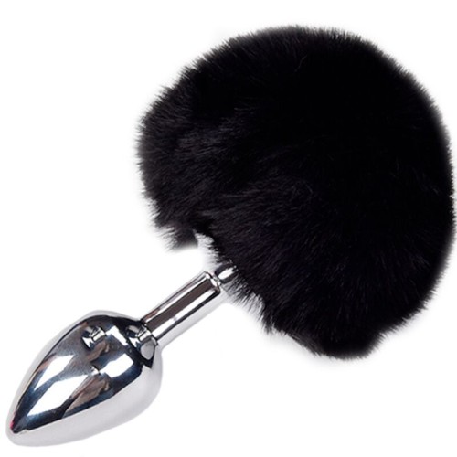 Plug Anal con Pom Pom Negro Talla S