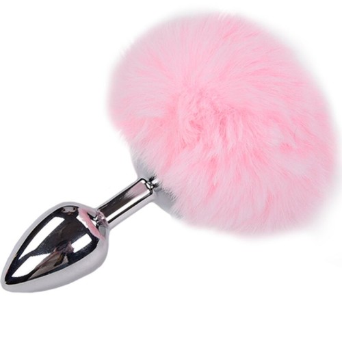 Metal Anal Plug with Pom Pom - Fun and Comfortable