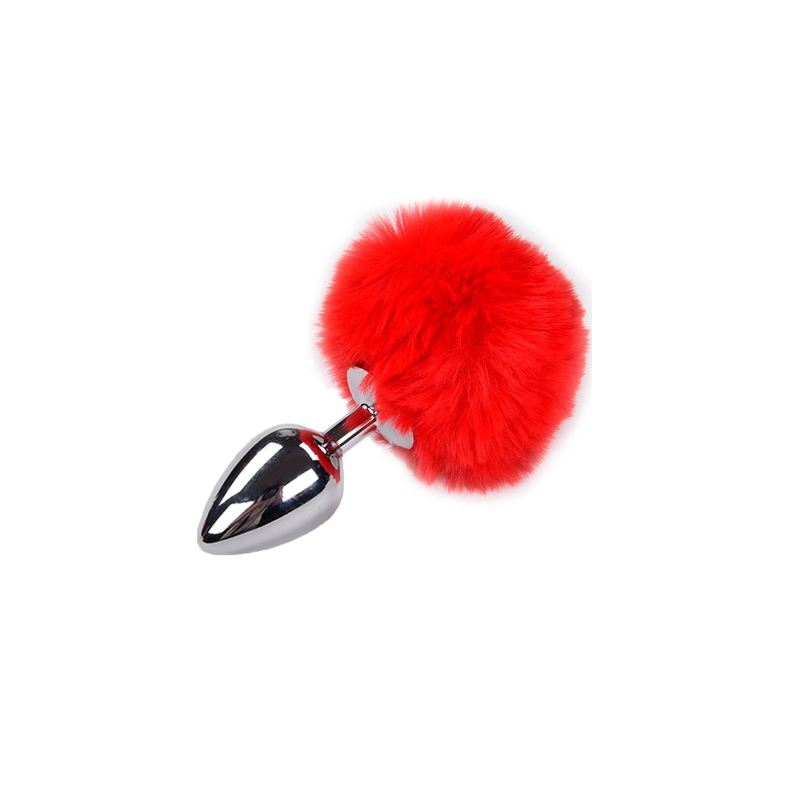 Anal Pleasure Metal Plug with Red Pom Pom S - Fun Anal Toy