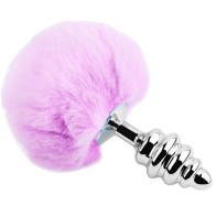 Plug Anal Espiral Pompon Violeta - Sensación Única y Diversión